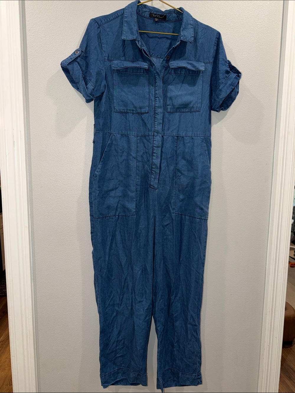Velvet Heart Blue Denim Utility Jumpsuit Size Medium